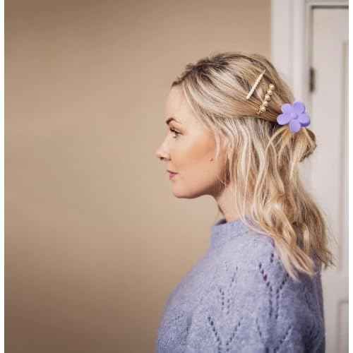 Small Cute Flower Hair Clips for Hair Accessories Hair Claw Clips for Women and Girls Cream Color, 10 PCS