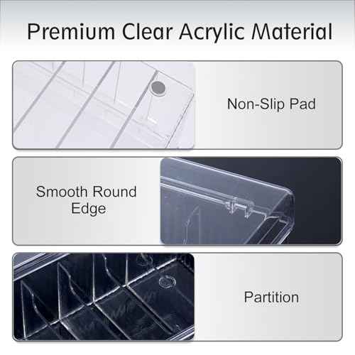 MoyRetty Acrylic Lash Extension Organizer, Large Capacity Eyelash Extension Supplies Storage Container Box, Neatly Store and Organize Your Lash Supplies (Clear)