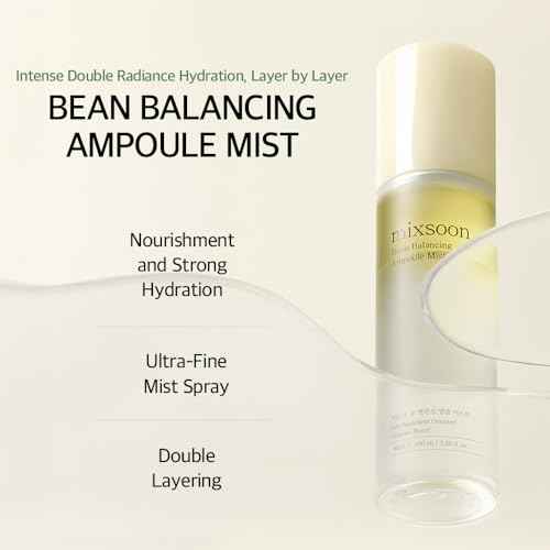 mixsoon Bean Balancing Ampoule Mist - Hydrating and Soothing for Face, Oil balance For Hydrated Radiance 100ml / 3.38 fl.oz. Korean Glass Skin Care