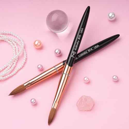 M ? Regal 100% Kolinsky Acrylic Nail Brush | Professional Acrylic Nail Sculpting & Application Brush | Premium Nail Art Tool for Nail Technicians & Artists (#10)