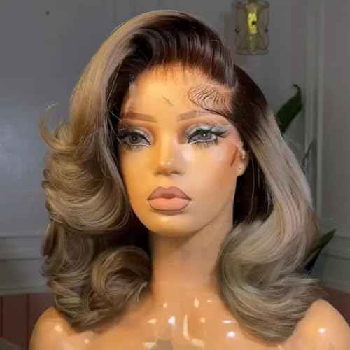 1b/Ash Blonde Lace Front Wig Human Hair Pre Plucked Hairline 180% Density Short Bob Human Hair Wigs For Women Summer Bob 13x4 Lace Front Wig 1b Grey Human Hair Wigs (16inches)