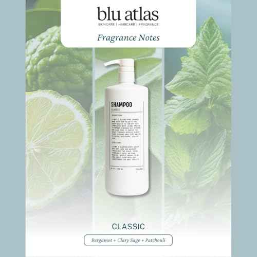 Blu Atlas Men's Natural Shampoo ? Organic, Sulfate-Free, Paraben-Free ? Deep Cleansing & Hydrating ? Classic Scent (Bergamot, Sage, Patchouli) ? Made in America? 32 oz