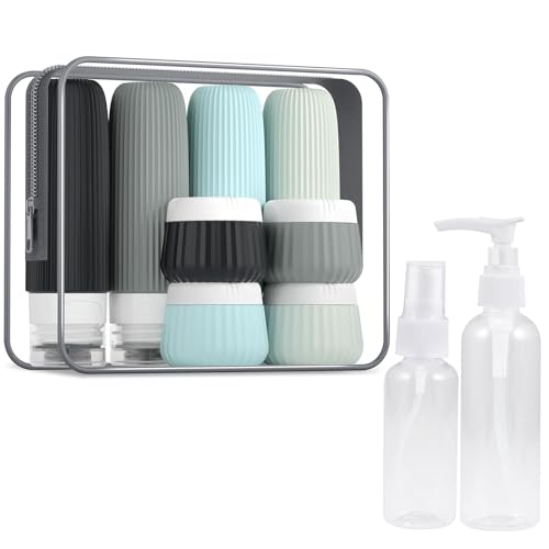 Travel Bottles for Toiletries TSA Approved 3oz Leak Proof Travel Size Toiletries, Travel Essentials with Toiletry Bag for Cosmetic Shampoo Conditioner Lotion