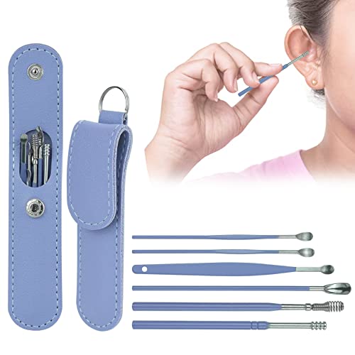 2 Pack 6 Pcs Ear Wax Removal Kit, Ear Cleaning Kit, Ear Pick Earwax Removal Tool, Ear Cleaner (Blue) (2)