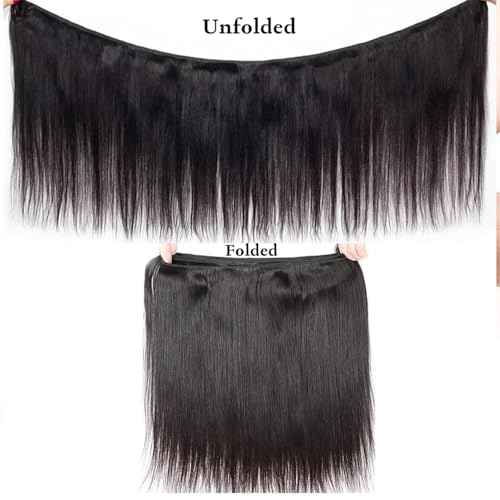 Straight Bundles Human Hair 26 26 26 Inch 100% Unprocessed Brazilian Virgin Hair 3 Bundles Human Hair Trippy Hair Bundle Extension for Black Women Natural Color