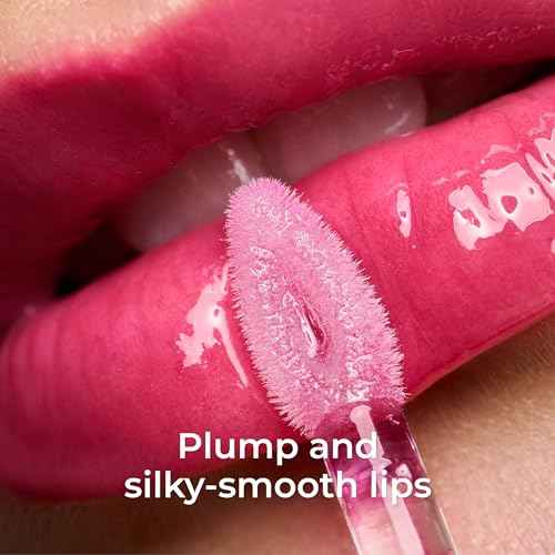 Lamel All-in-One Lip Oil - Lightweight, No-Sticky, Tinted, Plumping, Hydrating Lip Gloss - Lip Balm for Day & Night Use, Long-Lasting Lip Stain, Lip Glow Oil, Lip Plumper Tint - Pink Sparkle ¢à402