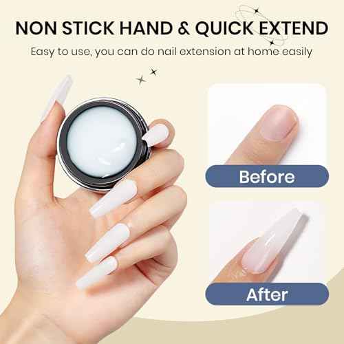 Solid Sculpture Builder Gel, 3D Nail Gel White Non-Stick Hand Nail Extension Gel for Carving Patterns Decoration Nail Art Emboss Hard Gel for Nails Mnicure DIY at Home 14g(0.49 oz)