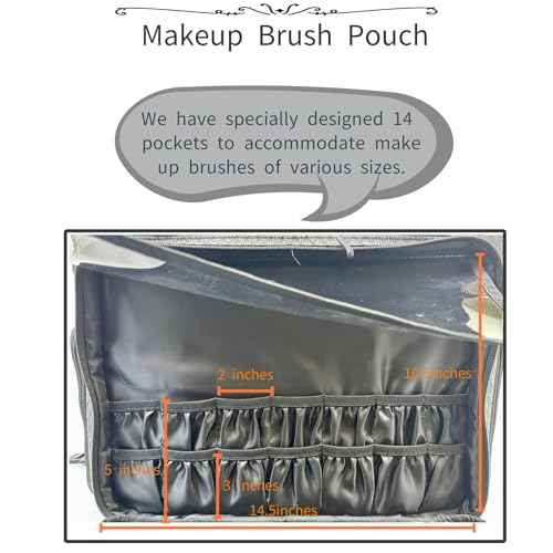 BaltFrist Rolling Makeup Bag with 4 Removable Bags£¬Rolling Makeup Case with 5pcs 360¡ÆRotating Wheels,Makeup Artist Travel Bag with Brushes Storage Section£¬Black Diamond Grid