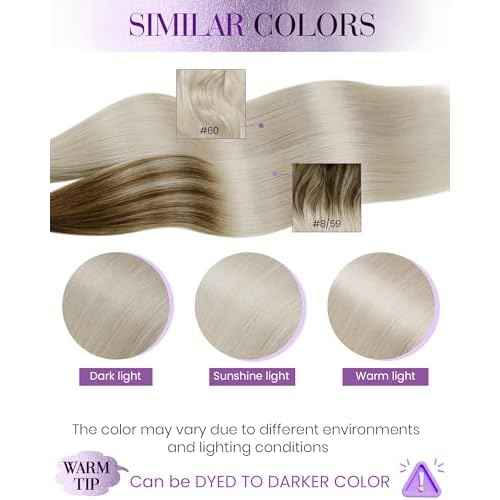 LaaVoo Blonde U Tip Hair Extensions Human Hair Platinum Blonde K Tip Hair Extensions Real Human Hair 24 inch Long Straight Remy Utip Hair Extensions Keratin Hair Extensions 50g/50s
