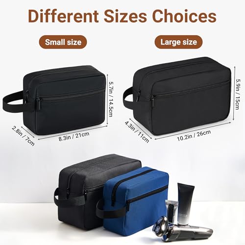 Elviros Travel Toiletry Bag for Women and Men,Lightweight Makeup Bag Hanging Dopp Kit with Shaving Compartment Cosmetic Organizer Small Tool Bag Travel Essentials,Gifts for Men(Black)