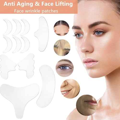Neck Wrinkle Patches Reusable Chest Wrinkle Pads - 11 pcs Anti Wrinkles pads Silicone face patches for Skin Lines Prevention,Overnight Wrinkle Remover while Sleeping¡¦