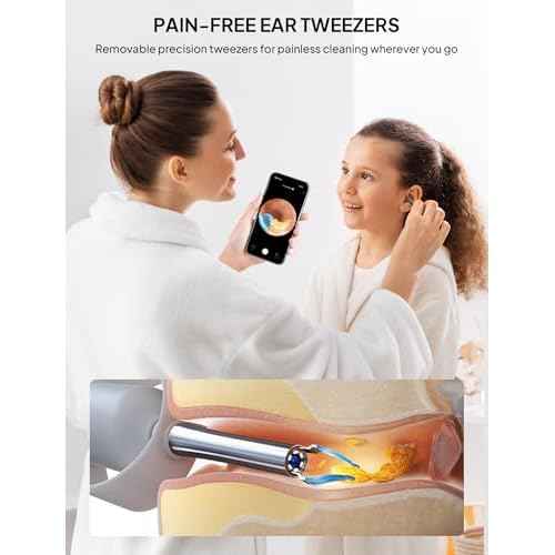 Ear Wax Removal Tool Camera, Visible Ear Cleaner Earwax Remover Kit with Tweezers, Flexible Ear Scope Otoscope with Light, Portable Cleaning Kit Earpick for Adults & Kids