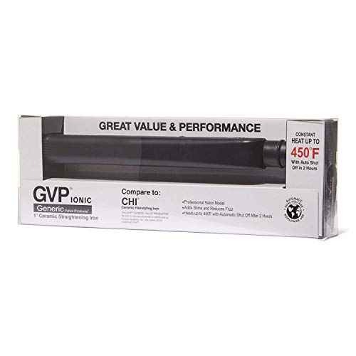 Generic Value Products Black Ceramic Flat Iron, 1 inch Straightest Sleekest Hair Straightener