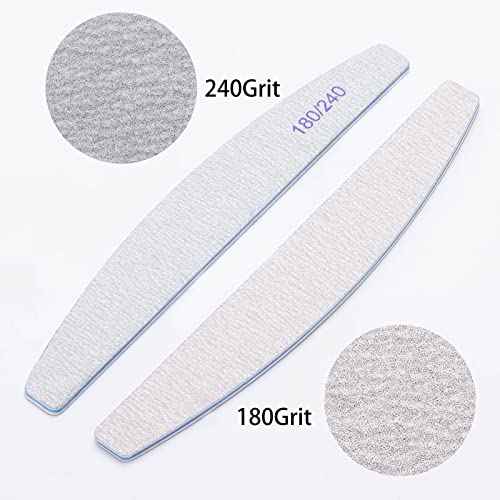 50 Pieces 180/240 Grit Nail Files for Natural Nails, Fingernail Files Double Sided Emery Boards for Nails