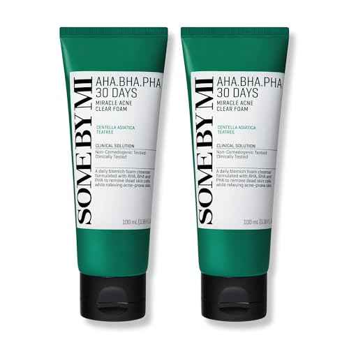 SOME BY MI AHA BHA PHA 30 Days Miracle Acne Clear Foam ? Pack of 2 ? Korean Acne Face Wash for Smooth & Clear Skin ? Salicylic Acid Cleanser for Exfoliation & Sebum Control ? Korean Skin Care