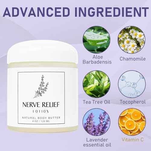 Neuropathy Cream, Nerve Relief Lotion Cream with Magnesium Chloride and Pure Ingredients Oasis for Feet Hands Non-Greasy for Day Night Bear in Mind Gifts for Mama Women Men, 2 Packs