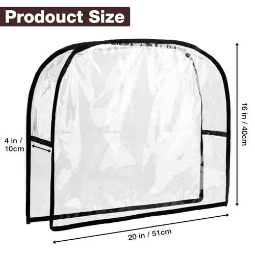 Noverlife Round Barber Chair Cover Protector, 20 in Wide Clear PVC Salon Chair Cover, Hairdressing Chair Back Stitched Cover Durable Easy Clean Covers Prevents Damage for Hair Salon Spa Office Chairs