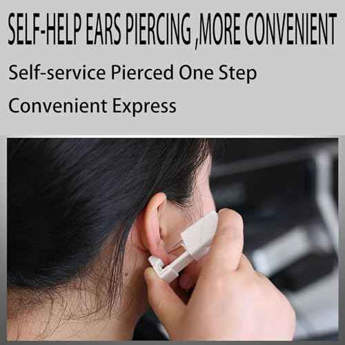 Ear Piercing Kits Disposable Ear Piercing Gun Kits No Pain Easy Use Ear Piercing Gun Kit Tool with Multi-Sized Gold Silver CZ Earring Studs