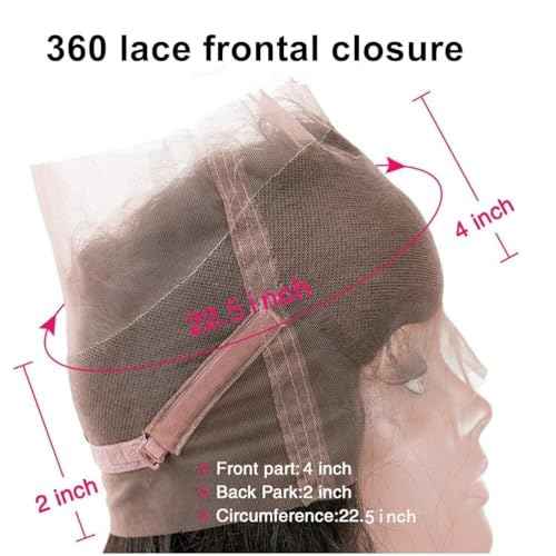 360 Lace Frontal 360 HD Transparent Full Lace 12A Unprocessed Brazilian Remy Human Hair Body Wave Frontal Bleachable Knots 360 Closure Natural Color (20 Inch)