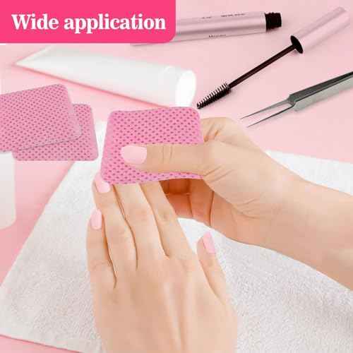 MAQIHAN 1500 Lint Free Nail Wipes - Pink Acetone Nail Polish Remover Wipes Lint Free Nail Wipes Pads Gel Nails No Lint Nail Glue Wipes Eyelash Extensions Toallitas Para U?as Sin Pelusa Nail Supplies