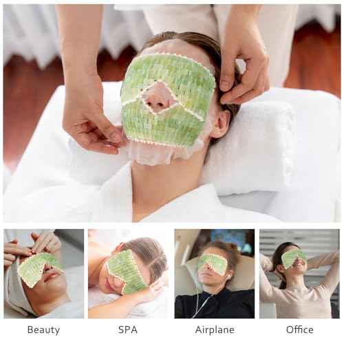 Jade Eye Mask 2pcs - Facial Cooling Mask with 100% Real Jade for Hot & Cold Therapy to Reduce Wrinkles, Puffiness, Migraines, and Anti-Aging