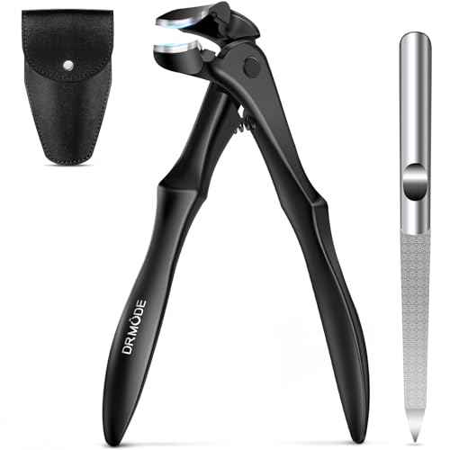 DRMODE Toenail Clippers for Thick Toenails for Seniors, Upgraded Long Handled Angled Head Toe Nail Clippers for Men Thick Nails with Wide Opening, Large Finger Nail Clippers Adult with Catcher