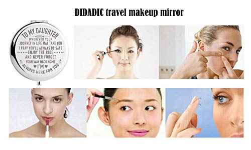 DIDADIC Daughter Gifts from Mom and Dad on Wedding Day, Graduation and Birthday Gifts for Girls, Compact Makeup Mirror (Mir-Daughter-Journey)