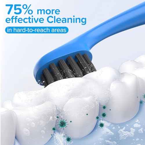 Replacement Toothbrush Heads Compatiable with Burst Kids Electric Toothbrush, Soft Charcoal Bristles for Gentle on Gum and Deep Cleaning, Blue, Pack of 5