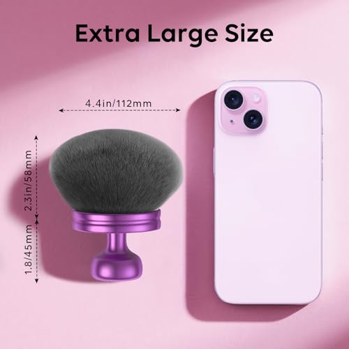 4.4 Inch Extra Large Kabuki Brush, Big Body Makeup Brush, Tanning Brush for Streak, Free Application, Dry & Wet Use, Durable Design - Perfect for Sunless Tanning, Body Lotion, Moisturizer