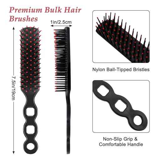 120 Pack Hair Brushes Bulk for Women, Homeless Supplies Bulk, Travel Detangling Disposable Hair Brush Set, Individually Wrapped Hairbrushes Supplies for Hotel Charity Shelter Church (Black)