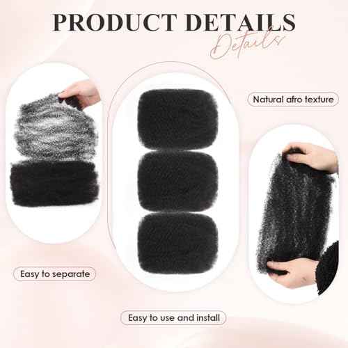 Teresa Afro Kinkys Bulk Human Hair For Twists, Afro Kinky-Curly Human Hair Bulk For Dreadlocks Extensions,Bulk Human Braiding Hair Natural And Soft (18 Inch, 30g/Pack)