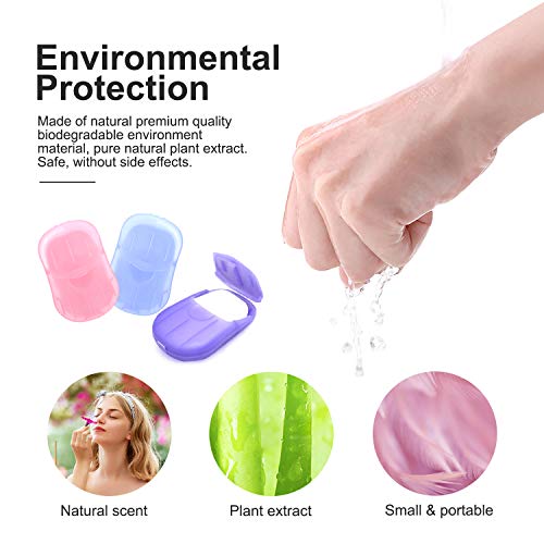 30 Boxes Portable Disposable Soap Sheets, Mini Portable Hand Washing Travel Hiking Washing Hand Bath Toiletry Paper Soap Sheets Bathing Soap