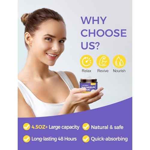 Natural Magnesium Lotion for Sleep & Pain Relief - Soothing Topical Magnesium Cream with Arnica, Shea Butter & Coconut Oil - Muscle Relaxation, Calming & Hydrating - Safe for Kids