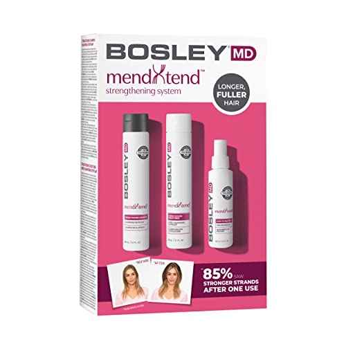 BosleyMD MendXtend Strengthening Shampoo, Conditioner, and Kit to Promote Growth & Prevent Breakage with Saw Palmetto, Hyaluronic Acid and Pomegranate Extract
