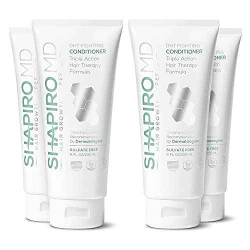 Shapiro MD Hair Growth Experts Hair Loss Conditioner, DHT Fighting Vegan Formula for Thinning Hair Developed by Dermatologists, Experience Healthier and Thicker Looking Hair - 4 Month Supply