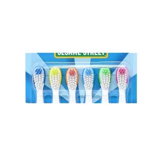 Brush Buddies Sesame Street Toothbrushes for Kids, Soft Bristle Toddler Toothbrushes Ages 2-4, Fun Sesame Street Designs, 6-Count Set