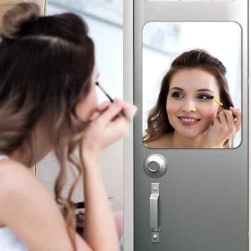 2pcs Magnetic Locker Mirror - Adhesive-Backed Shatterproof Safety Acrylic Mirror for Bathroom, School Lockers, Gym (Anti-Scratch, Lightweight, Dorm Refrigerator)
