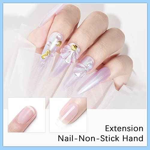 Solid Gel Builder for Nails 50g Large Capacity Clear Non-Stick 3D Carving Gel for Nail art Hand Nail Extension Art Hard Gels for Nails Salon UV Home DIY