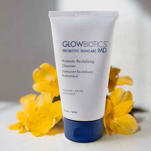 Glowbiotics Probiotic Revitalizing Cleanser 5 oz ? Gentle Hydrating Face Wash with Probiotics, Peptides & Aloe Vera | Daily Cleanser for Sensitive, Dry & Aging Skin