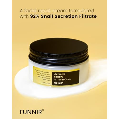 Snail Mucin Moisturizer 92%, Lightweight Moisturing Cream, 100g, Youthful and Radiant Formula, Repair Face Cream for All Skin Types, Skincare Products