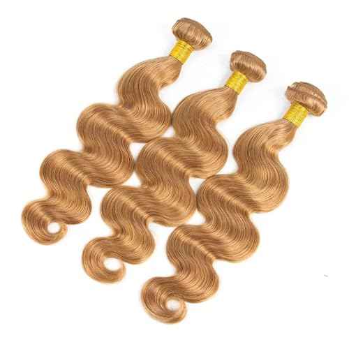 22 24 26 Inch Color #27 Bundle Honey Blonde Body Wave Human Hair Bundles Golden Blonde Bundle Color #27 Body Wave Bundles Remy Human Hair