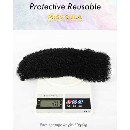 Afro Kinkys Bulk Human Hair Extensions,Kinky-Curly Real Human Hair for Dreadlocks/Locs Repair, Twist & Braid, Crochet Human Braiding Hair Bundles, Natural Black, 16 Inches 4 Packs