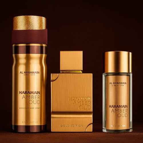 Al Haramain Amber Oud - Gold Edition - Body Spray, Cologne for Men and Women - Woody, Musk Fragrances - Perfume for Men and Women - Giftset - 3 Pc