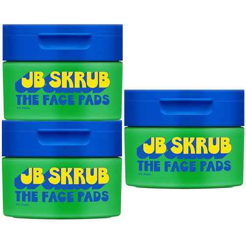 JB SKRUB The Face Pads - Kids, Tween Boys & Teens Acne Cleansing Pads for Cool Confidence - Say Goodbye to Greasy Skin and Hello to Freshness - 40 Cleansing Wipes, 3-Pack