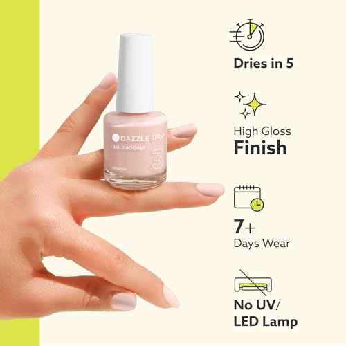 Dazzle Dry Nail Lacquer (Step 3) - Lit - A semi-sheer bright red with blue undertones. Semi-sheer cream. (0.5 fl oz)