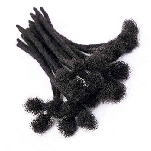 0.4cm Thickness 100% Human Hair Dreadlock Extensions 10 Inch 60 Strands Full Handmade Can be Dyed and Bleached Permanent Loc Extensions Human Hair Natural Black