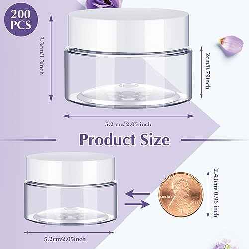 200 Pcs 1 oz Empty Bulk Plastic Container Jars with Lid Leak Proof Round Plastic Jars Small Cosmetic Travel Containers for Storage Makeup Creams Lotion Ointments, White