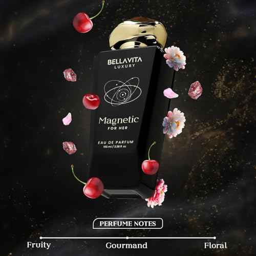 BELLAVITA Luxury Mood Collection MAGNETIC Perfume for Women 100ml | Pheromone Inspired Technology Long Lasting Fragrance | Notes of Rose, Jasmine and Cherry | Gourmet, Spicy Premium Fragrance