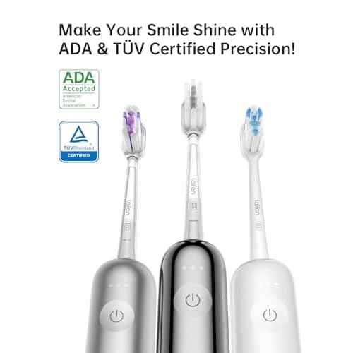 Laifen Wave Electric Toothbrush, Oscillation & Vibration Sonic Electric Toothbrush for Adults with 3 Brush Heads, IPX7 Waterproof ADA Accepted Travel Powered Toothbrush ABS(White)