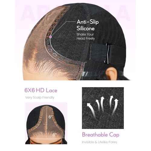Arabella Hair Wear and Go Glueless Bob Wig Human Hair with 100g 4 pcs Brown Hair Clips 12inch 6x6 HD Lace Front Bob Wigs for Black Women Pre Cut Pre Plucked Pre Bleached Knots
